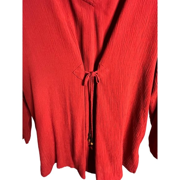 Vintage CL Carol Little size 4 Blouse Red Pullover USA Comfortable Y2K - Picture 2 of 6